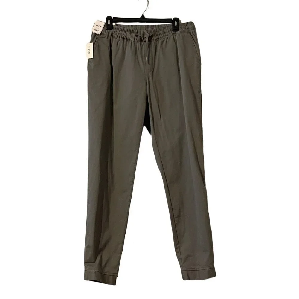 NWT Rowm Drawstring Elastic Waist Stretch Jogger Pants in Charcoal Gray
